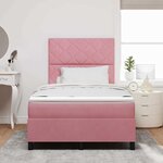 vidaXL Lit à ressort LED avec matelas Rose 120 x 190 cm tissu