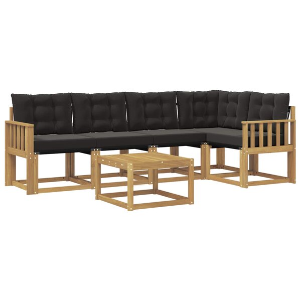 vidaXL Ensemble de canapés d'extérieur 6 Pièces Blanc et noir
