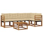 vidaXL Ensemble de canapés d'extérieur 6 pc Naturel et Beige