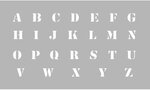 Pochoir Alphabet hauteur lettres 13 mm