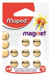 Blister de 8 aimants diamètre 10mm coloris or MAPED
