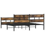 vidaXL Cadre de lit en métal sans matelas chêne fumé 193x203 cm