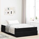 vidaXL Cadre de lit avec matelas Noir 140 x 190 cm Velours