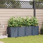 vidaXL Pots de jardin Gris 160 x 40 x 52 cm Acier