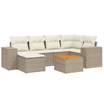 vidaXL Salon de jardin avec coussins 7 Pièces beige résine tressée