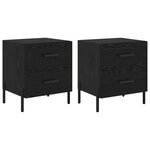 vidaXL Cabinet de chevet 2 Pièces Chêne noir 40 x 35 x 47 5 cm