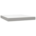 vidaXL Sommier à lattes de lit matelas LED Gris clair 180x200 cm Tissu