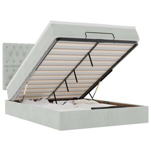 vidaXL Cadre de lit ottoman et matelas gris clair 140x190 velours