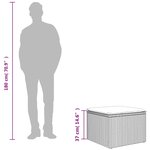 vidaXL Tabouret de jardin avec coussin gris 55x55x37 cm résine tressée