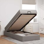 vidaXL Cadre de lit avec matelas avec matelas 2 Pièces Taupe tissu