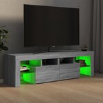vidaXL Meuble TV avec lumières LED Sonoma gris 140x36 5x40 cm