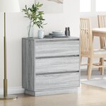 Table de chevet vidaXL avec LED Gris Sonoma 71x34 5x75 cm en bois reconstitué