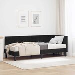 vidaXL Cadre de lit d'angle avec matelas Noir 80 x 200 cm Velours