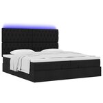 VidaXL Cadre de lit ottoman avec matelas noir 200x200cm tissu