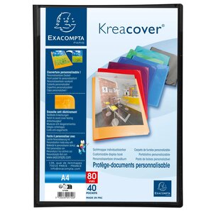 Protège document personnalisable PP Kreacover 80 vues Coloris Aléatoire EXACOMPTA