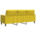 vidaXL Canapé à 3 places Jaune 180 cm Velours