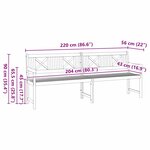 vidaXL Banc de jardin 220x56x90 cm en bois d'acacia