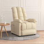 vidaXL Fauteuil de massage Crème Tissu