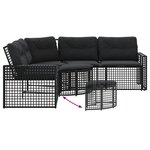 vidaXL Canapé de jardin et coussins et repose-pied en forme de L rotin
