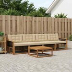 vidaXL Ensemble de canapés d'extérieur 5 Pièces Naturel et Beige