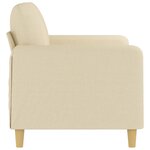 vidaXL Canapé à 2 places Crème 120 cm Tissu