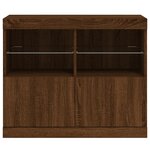 vidaXL Buffet avec lumières LED chêne marron 81x37x67 cm