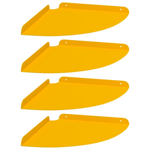 vidaXL Étagère flottante 4 Pièces Jaune moutarde 30 x 30 x 2 cm