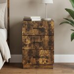 vidaXL Cabinet de chevet avec tiroir Chêne fumé 43 x 41 x 63 5 cm