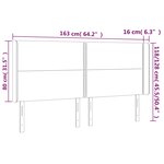 vidaXL Tête de lit à LED Bleu foncé 163x16x118/128 cm Velours