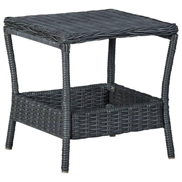 vidaXL Table de jardin Gris foncé 45x45x46 5 cm Résine tressée