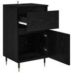 vidaXL Buffet Chêne noir 40 x 35 x 70 cm Bois d'ingénierie et fer