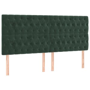 vidaXL Têtes de lit 4 Pièces Vert foncé 100x7x78/88 cm Velours
