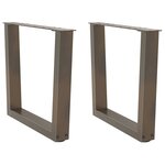 vidaXL Pieds de table basse en forme de V  2 pièces  acier naturel  60 x (42-43 3) cm