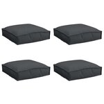 vidaXL Coussin pour assise de palette 4 Pièces Noir 40 x 40 x 8 cm