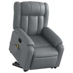 vidaXL Fauteuil inclinable de massage électrique gris similicuir