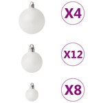 vidaXL Ensemble de boules de Noël 100 Pièces Blanc