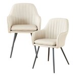 Lot de 2 chaises de salle à manger salon design moderne cuisine 86 x 57 x 59 cm beige 03_0009625