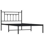 vidaXL Cadre de lit métal avec tête de lit noir 100x200 cm