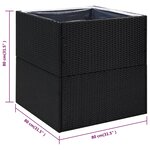 vidaXL Jardinière Noir 80x80x80 cm Résine tressée
