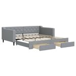 vidaXL Lit de jour avec lit gigogne et tiroirs 100x190 cm tissu