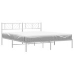vidaXL Cadre de lit métal sans matelas et tête de lit blanc 183x213 cm