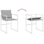 vidaXL Chaises de jardin avec coussins lot de 4 blanc acier/textilène