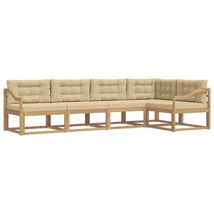 vidaXL Ensemble de canapés d'extérieur 4 Pièces Blanc et Beige Polyester