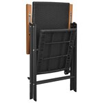 vidaXL Chaises de jardin lot de 4 Résine tressée Noir