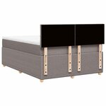 vidaXL Sommier à lattes de lit avec matelas Taupe 140x190 cm Tissu