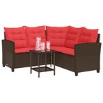vidaXL Ensemble de canapés d'extérieur 2 Pièces Marron et rouge polyrotin