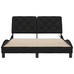 vidaXL Cadre de lit avec LED sans matelas noir 140x190 cm tissu