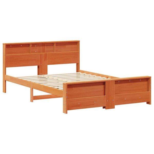 vidaXL Cadre de lit Marron cire 150 x 200 cm Bois massif en pin
