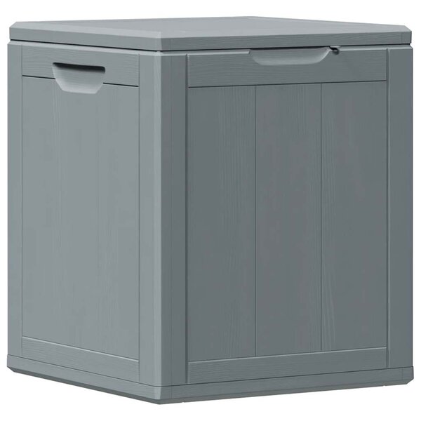 vidaXL Boîte de rangement de jardin 90 L Gris PP aspect bois