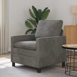 vidaXL Canapé Gris foncé 76 x 81 x 87 5 cm Velours